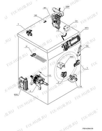 Взрыв-схема стиральной машины Husqvarna Electrolux QW147380 - Схема узла Electrical equipment 268